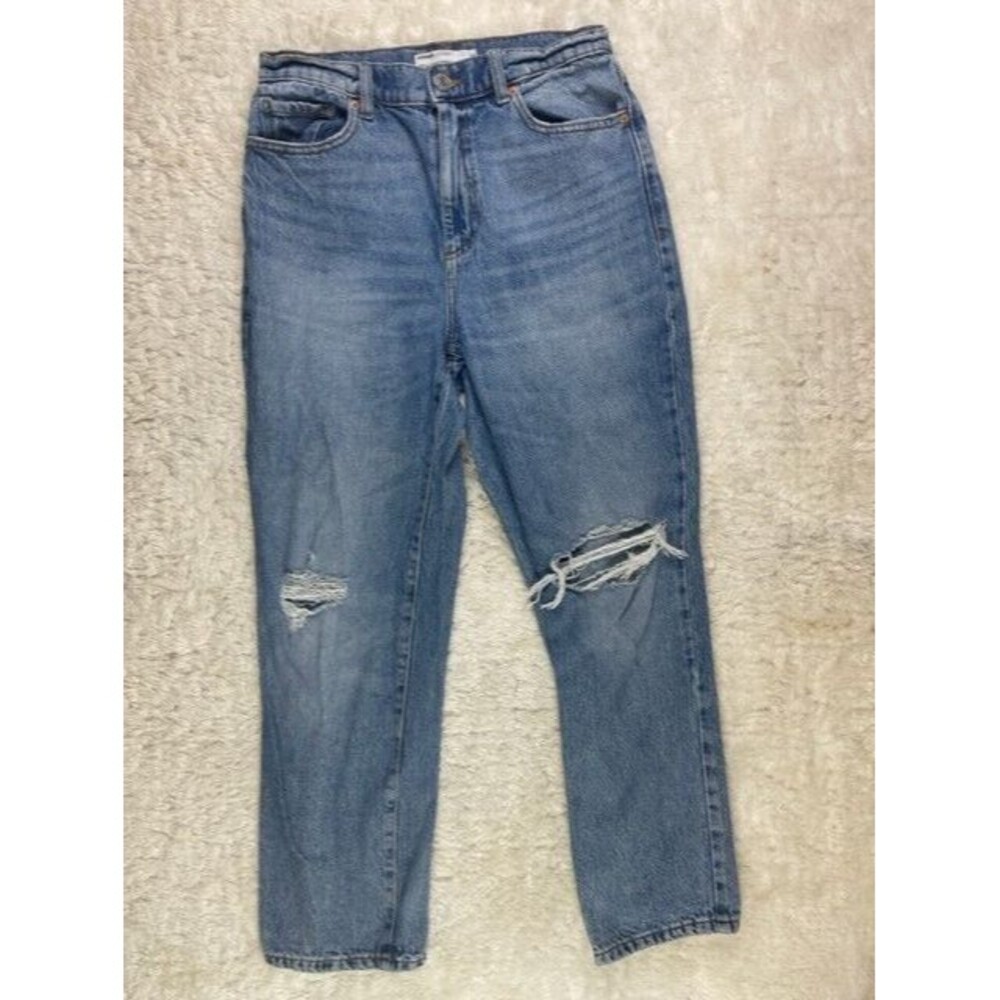 Garage Denim Size 7 28 Womens Jeans Vintage Straight Distress Light Wash High